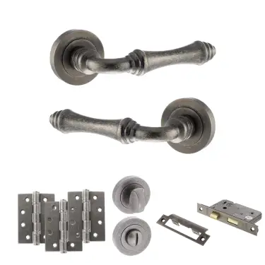 Click Here To Enlarge This Photo Of Atlantic - OE127DS Old English Durham Door Handle Pack - Distressed Silver