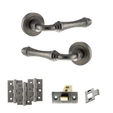 Click Here To Enlarge This Photo Of Atlantic - OE127DS Old English Durham Door Handle Pack - Distressed Silver