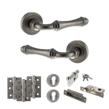 Click Here To Enlarge This Photo Of Atlantic - OE127DS Old English Durham Door Handle Pack - Distressed Silver