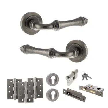 Click Here To Enlarge This Photo Of Atlantic - OE127DS Old English Durham Door Handle Pack - Distressed Silver