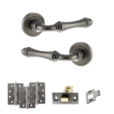 Click Here To Enlarge This Photo Of Atlantic - OE127DS Old English Durham Door Handle Pack - Distressed Silver