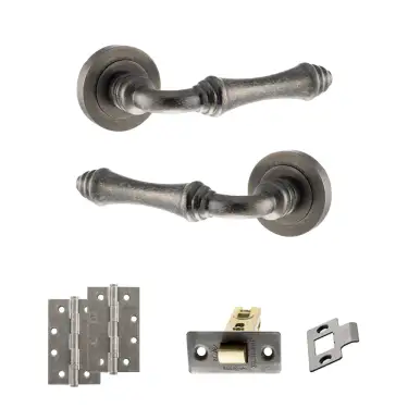 Click Here To Enlarge This Photo Of Atlantic - OE127DS Old English Durham Door Handle Pack - Distressed Silver