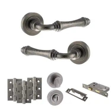 Click Here To Enlarge This Photo Of Atlantic - OE127DS Old English Durham Door Handle Pack - Distressed Silver