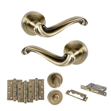 Click Here To Enlarge This Photo Of Atlantic - OE177AB Old English Colchester Door Handle Pack - Antique Brass
