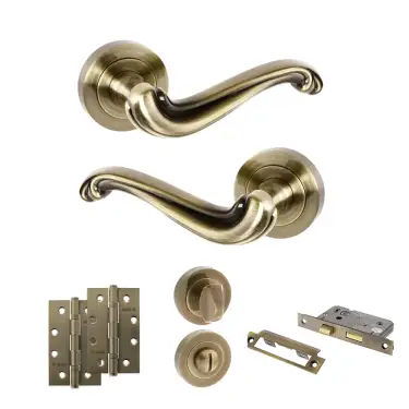 Click Here To Enlarge This Photo Of Atlantic - OE177AB Old English Colchester Door Handle Pack - Antique Brass