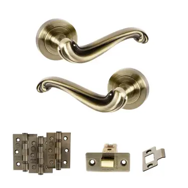 Click Here To Enlarge This Photo Of Atlantic - OE177AB Old English Colchester Door Handle Pack - Antique Brass