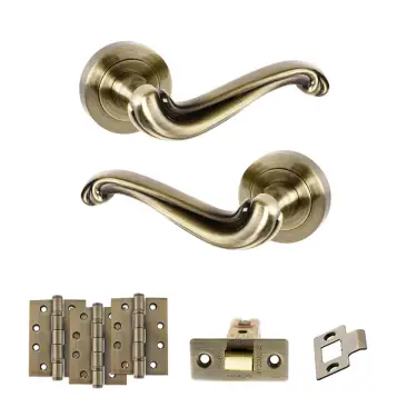 Click Here To Enlarge This Photo Of Atlantic - OE177AB Old English Colchester Door Handle Pack - Antique Brass