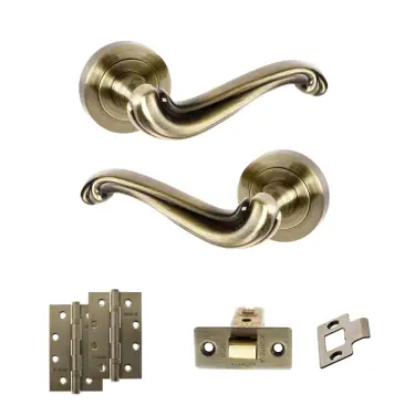 Click Here To Enlarge This Photo Of Atlantic - OE177AB Old English Colchester Door Handle Pack - Antique Brass