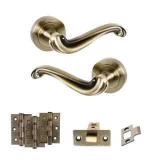 Atlantic - OE177AB Old English Colchester Door Handle Pack - Antique Brass