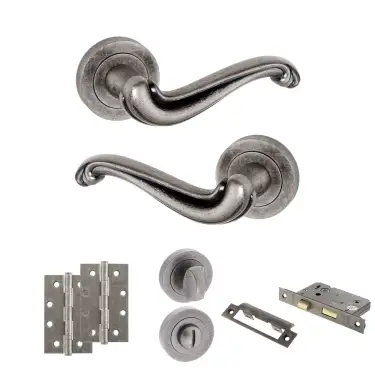 Click Here To Enlarge This Photo Of Atlantic - OE177DS Old English Colchester Door Handle Pack - Distressed Silver
