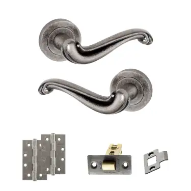 Click Here To Enlarge This Photo Of Atlantic - OE177DS Old English Colchester Door Handle Pack - Distressed Silver