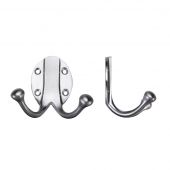 FB71SC - Zoo Hardware Fulton & Bray Double Robe Hook Satin Chrome