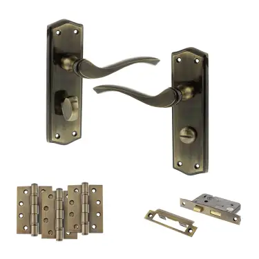 Click Here To Enlarge This Photo Of Atlantic - OE178 Old English Warwick Door Handle on Plate Pack - Antique Brass