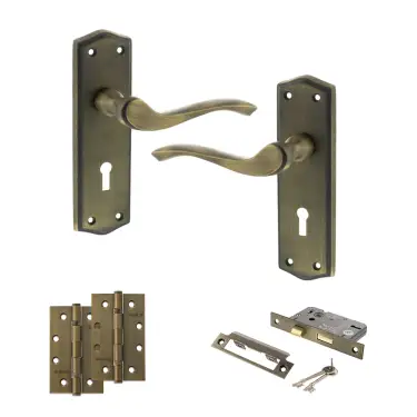 Click Here To Enlarge This Photo Of Atlantic - OE178 Old English Warwick Door Handle on Plate Pack - Matt Antique Brass