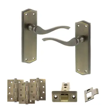 Click Here To Enlarge This Photo Of Atlantic - OE178 Old English Warwick Door Handle on Plate Pack - Matt Antique Brass