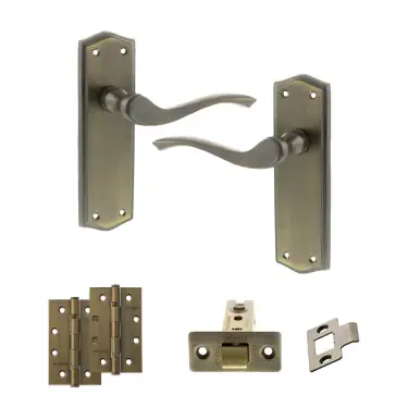 Click Here To Enlarge This Photo Of Atlantic - OE178 Old English Warwick Door Handle on Plate Pack - Matt Antique Brass