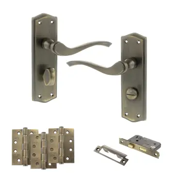 Click Here To Enlarge This Photo Of Atlantic - OE178 Old English Warwick Door Handle on Plate Pack - Matt Antique Brass