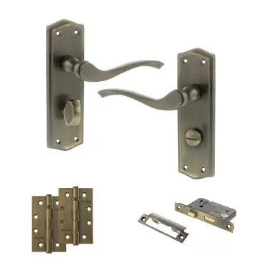 Click Here To Enlarge This Photo Of Atlantic - OE178 Old English Warwick Door Handle on Plate Pack - Matt Antique Brass