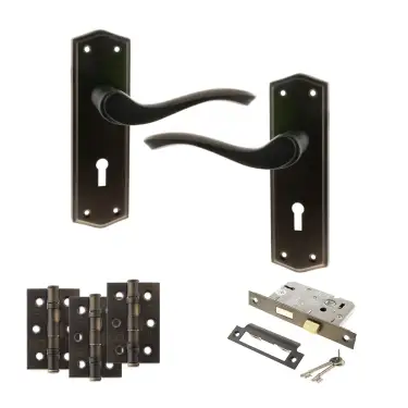 Click Here To Enlarge This Photo Of Atlantic - OE178 Old English Warwick Door Handle on Plate Pack - Urban Dark Bronze