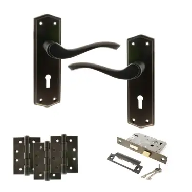 Click Here To Enlarge This Photo Of Atlantic - OE178 Old English Warwick Door Handle on Plate Pack - Urban Dark Bronze