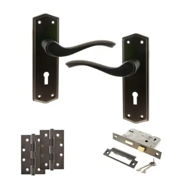 Click Here To Enlarge This Photo Of Atlantic - OE178 Old English Warwick Door Handle on Plate Pack - Urban Dark Bronze