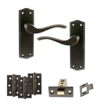 Click Here To Enlarge This Photo Of Atlantic - OE178 Old English Warwick Door Handle on Plate Pack - Urban Dark Bronze