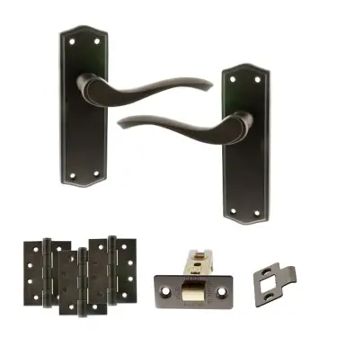 Click Here To Enlarge This Photo Of Atlantic - OE178 Old English Warwick Door Handle on Plate Pack - Urban Dark Bronze