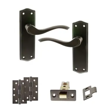 Click Here To Enlarge This Photo Of Atlantic - OE178 Old English Warwick Door Handle on Plate Pack - Urban Dark Bronze