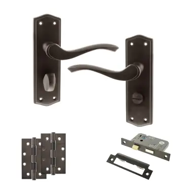 Click Here To Enlarge This Photo Of Atlantic - OE178 Old English Warwick Door Handle on Plate Pack - Urban Dark Bronze