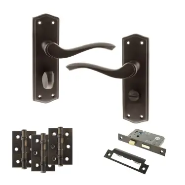 Click Here To Enlarge This Photo Of Atlantic - OE178 Old English Warwick Door Handle on Plate Pack - Urban Dark Bronze