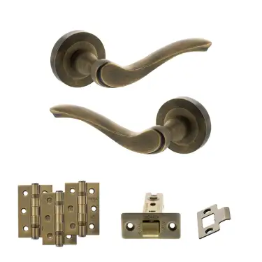 Click Here To Enlarge This Photo Of Atlantic - OE178 Old English Warwick Door Handle on Rose Pack - Matt Antique Brass