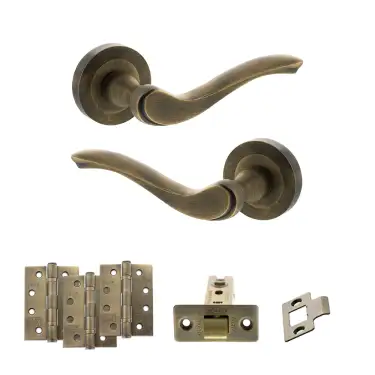 Click Here To Enlarge This Photo Of Atlantic - OE178 Old English Warwick Door Handle on Rose Pack - Matt Antique Brass