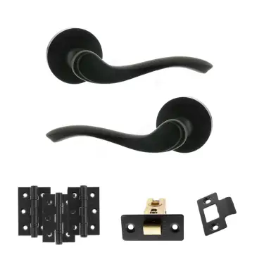 Click Here To Enlarge This Photo Of Atlantic - OE178 Old English Warwick Door Handle on Rose Pack - Matt Black