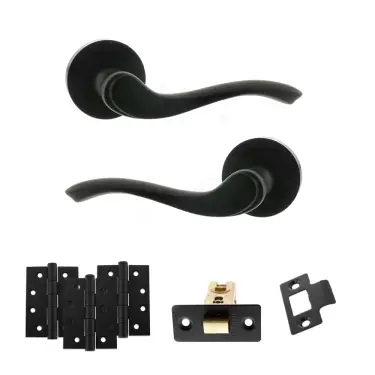 Click Here To Enlarge This Photo Of Atlantic - OE178 Old English Warwick Door Handle on Rose Pack - Matt Black
