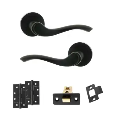 Click Here To Enlarge This Photo Of Atlantic - OE178 Old English Warwick Door Handle on Rose Pack - Matt Black