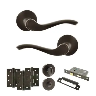 Click Here To Enlarge This Photo Of Atlantic - OE178 Old English Warwick Door Handle on Rose Pack - Urban Dark Bronze