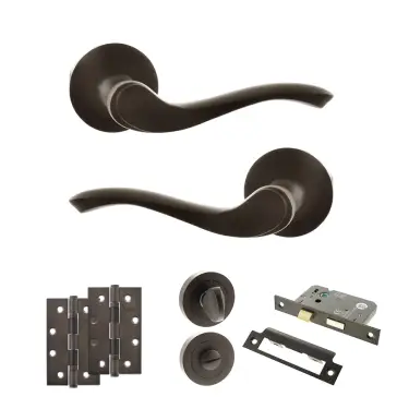 Click Here To Enlarge This Photo Of Atlantic - OE178 Old English Warwick Door Handle on Rose Pack - Urban Dark Bronze