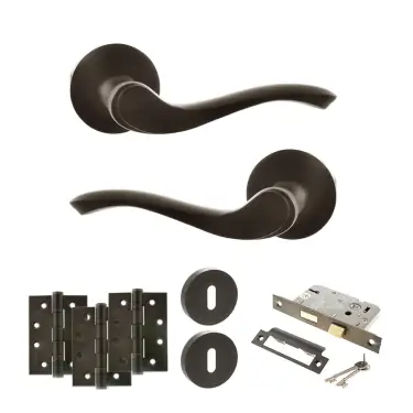 Click Here To Enlarge This Photo Of Atlantic - OE178 Old English Warwick Door Handle on Rose Pack - Urban Dark Bronze