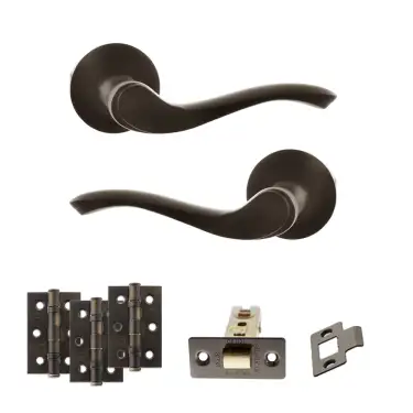 Click Here To Enlarge This Photo Of Atlantic - OE178 Old English Warwick Door Handle on Rose Pack - Urban Dark Bronze