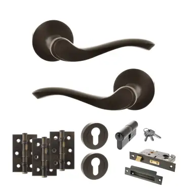Click Here To Enlarge This Photo Of Atlantic - OE178 Old English Warwick Door Handle on Rose Pack - Urban Dark Bronze