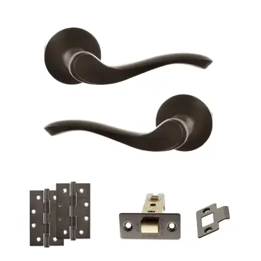 Click Here To Enlarge This Photo Of Atlantic - OE178 Old English Warwick Door Handle on Rose Pack - Urban Dark Bronze