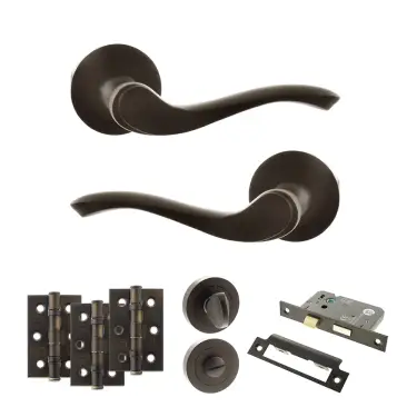 Click Here To Enlarge This Photo Of Atlantic - OE178 Old English Warwick Door Handle on Rose Pack - Urban Dark Bronze