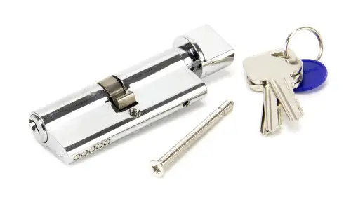 Click Here To Enlarge This Photo Of 91872 From The Anvil Polished Chrome 40/40 Euro Profile Cylinder & Turn