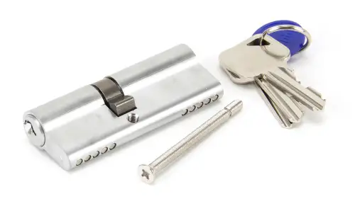 Click Here To Enlarge This Photo Of 91852 From The Anvil Satin Chrome 35/45 Euro Profile Double Cylinder