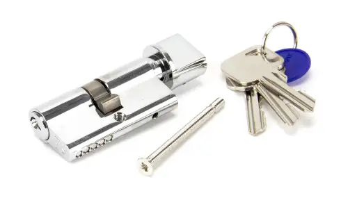 Click Here To Enlarge This Photo Of 91868 From The Anvil Polished Chrome 30/30 Euro Profile Cylinder & Turn