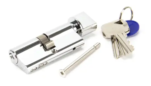 Click Here To Enlarge This Photo Of 91870 From The Anvil Polished Chrome 35/35 Euro Profile Cylinder & Turn