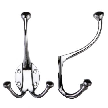 Click Here To Enlarge This Photo Of FB73CP - Zoo Hardware Fulton & Bray Double Hat and Coat Hook Polished Chrome