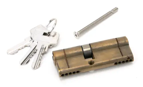 Click Here To Enlarge This Photo Of 45835 From The Anvil Aged Brass 35/45 5pin Euro Profile Double Cylinder (Keyed Alike)