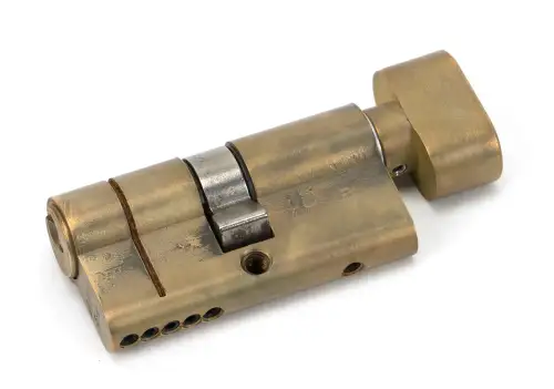 Click Here To Enlarge This Photo Of 45867 From The Anvil Aged Brass 30/30 5pin Euro Profile Cylinder & Turn (Keyed Alike)