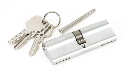 Click Here To Enlarge This Photo Of 46244 From The Anvil Satin Chrome 45/45 5pin Euro Profile Double Cylinder